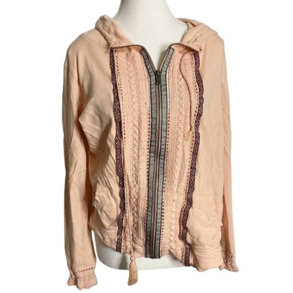 Red Camel Hooded full zip embroidered crochet hoodie sweatshirt